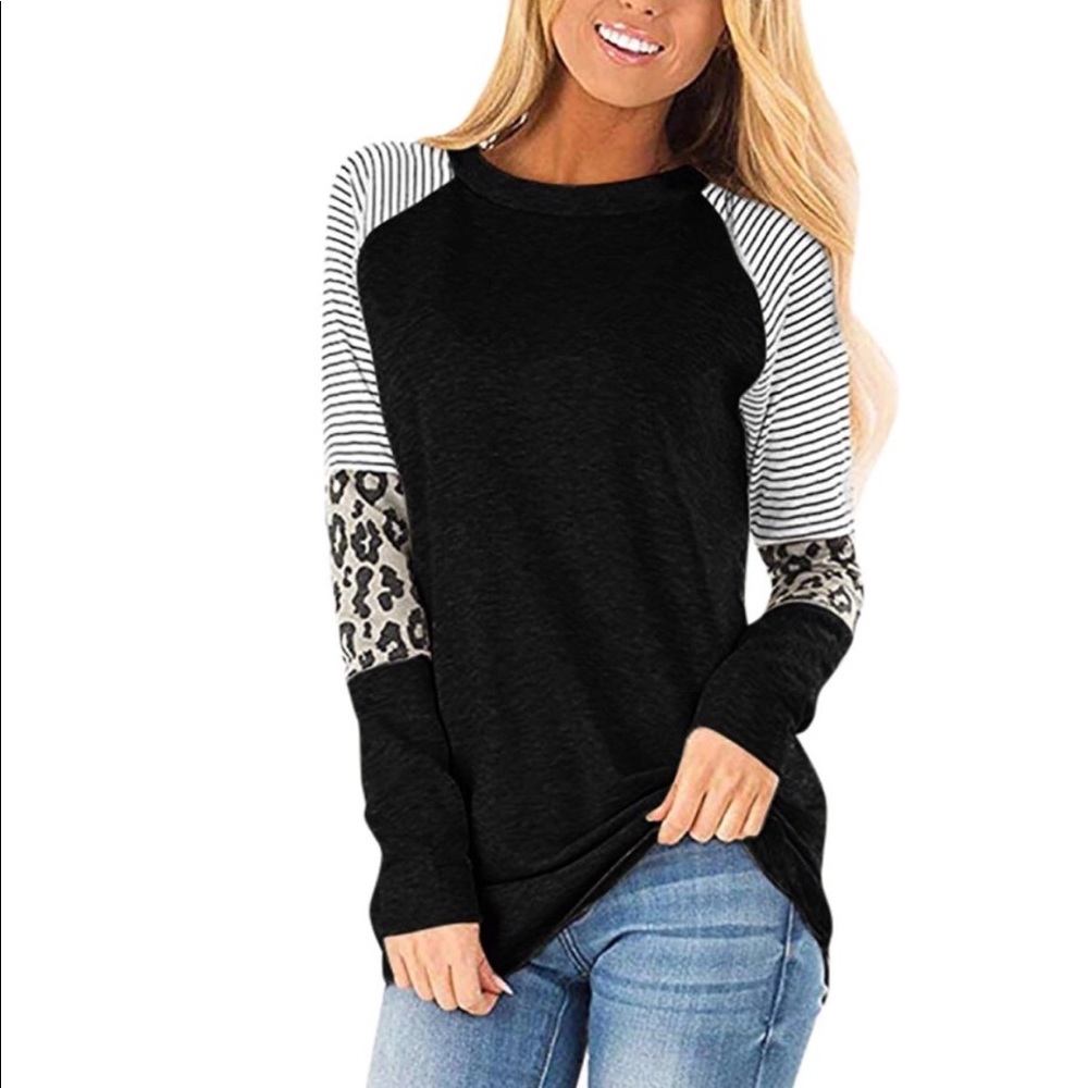 Leopard Striped Shirt. 🌸last one🌸